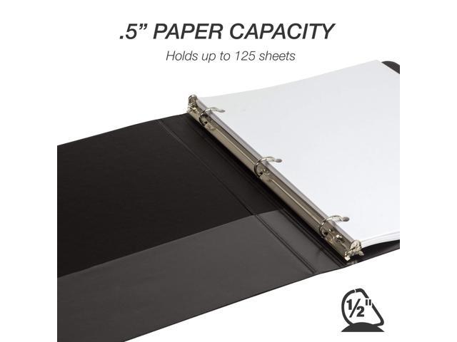 Samsill Durable 0.5' View D Ring Binder Black, Set of 4, MP46410