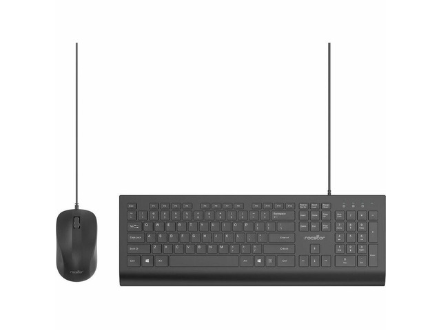 Rocstor Premium CK1 Wired USB Keyboard Mouse Combo Set
