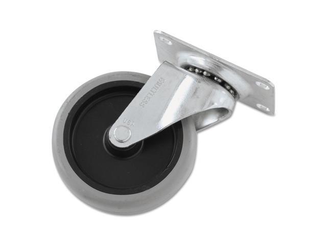 Non-Marking Plate Casters Swivel Mount Plate 4' Wheel Black/Gray/Silver FG1011L20000
