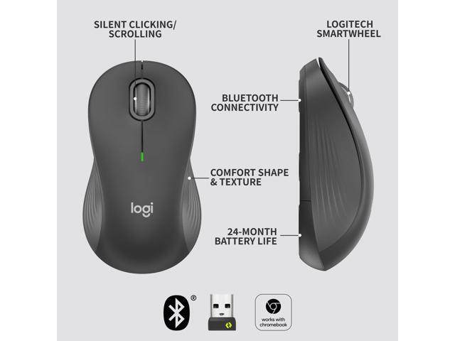 Logitech - Signature M550 Wireless Bluetooth Optical Ambidextrous Mouse with Silent Clicks - Wireless - Graphite - image 9