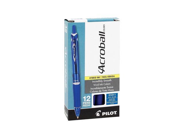 Acroball Colors Advanced Ink Hybrid Gel Pen Retractable Medium 1 mm Blue Ink Translucent Blue/Blue Barrel Dozen 31811