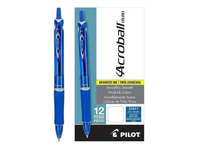 Acroball Colors Advanced Ink Hybrid Gel Pen Retractable Medium 1 mm Blue Ink Translucent Blue/Blue Barrel Dozen 31811