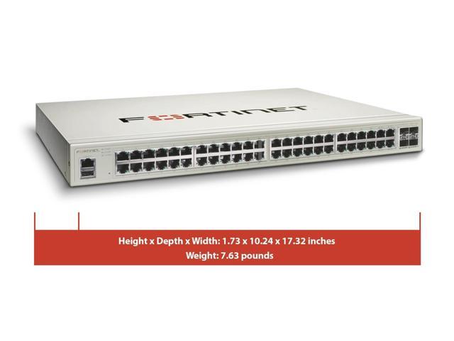 Fortinet FortiSwitch-148F, Layer 2 FortiGate switch controller compatible switch with 48 GE RJ45 + 4 10G SFP+ ports FS-148F