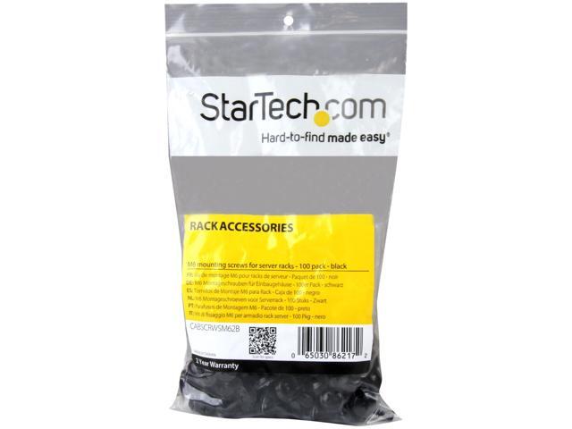 StarTech. com M6 x 12mm - Screws - 100 Pack, Black - M6 Mounting Screws for Server Rack & Cabinet - Mounting Screw - 0.47' - Steel - Black - 1 Pack