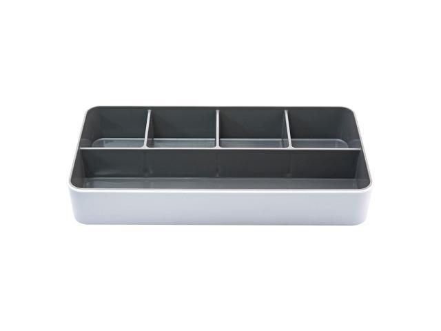 Advantus Fusion Five-Compartment Plastic Accessory Holder 12.25x6x2 Gray 37526