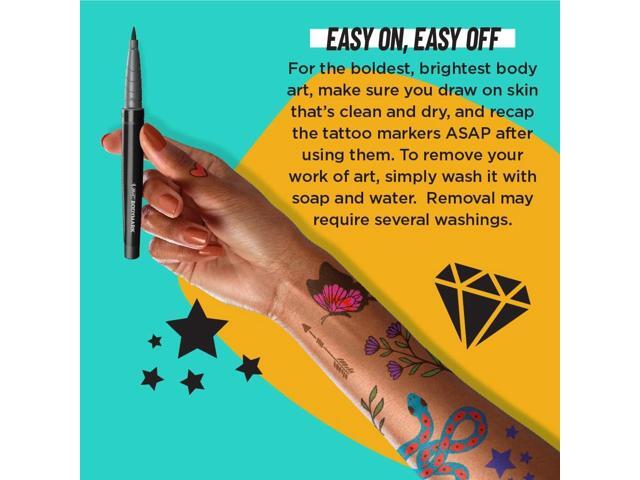 BodyMark Temporary Tattoo Markers Fine Brush Tip Assorted 8/Pack MTBP81AST