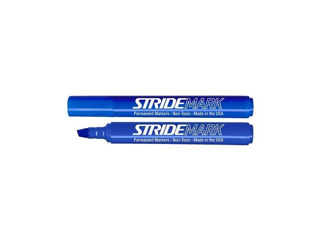 StrideMARK Permanent Chisel Tip Marker BLUE 12-Pack 22002