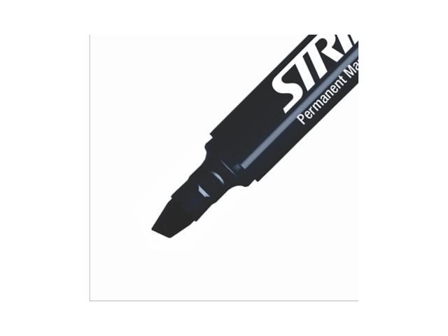 StrideMARK Permanent Chisel Tip Marker BLACK 12-Pack 22001
