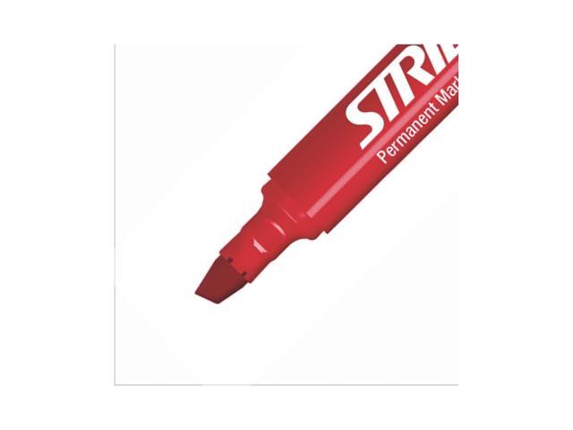 StrideMARK Permanent Chisel Tip Marker RED 12-Pack 22003