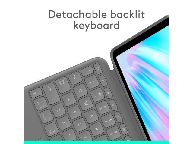 Logitech - Combo Touch iPad Air 11-inch - Latest Model (M2, M3 & M4), iPad Air (5th gen) Keyboard Case with Detachable Keyboard - Oxford Gray - image 6
