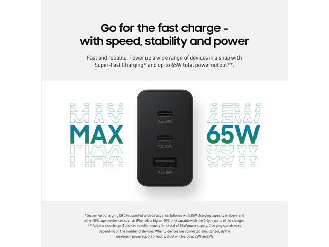 Samsung - Super Fast Charging 65W Trio Adapter - Black - image 3