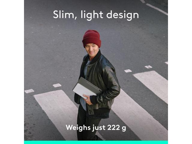 Logitech - Keys-To-Go 2 Slim Portable Bluetooth Keyboard for Tablet With Built-in Cover - Pale Gray - image 10