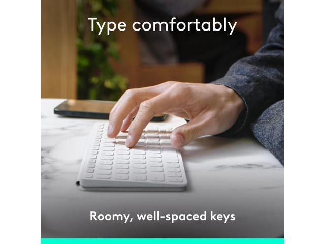 Logitech - Keys-To-Go 2 Slim Portable Bluetooth Keyboard for Tablet With Built-in Cover - Pale Gray - image 12