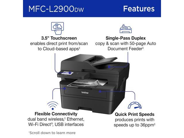 Brother - MFC-L2900DW Wireless Black-and-White Refresh Subscription Eligible All-In-One Laser Printer, Great for Small Offices - Gray - image 4