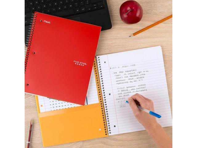 Mead Five Star 1-Subject Wirebound Notebook with Two Pockets, Wide/Legal Rule