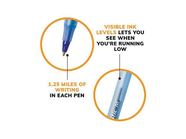BIC Round Stic Xtra Life Ballpoint Pen Stick Medium Blue 500/Pack GSM500E-BLU