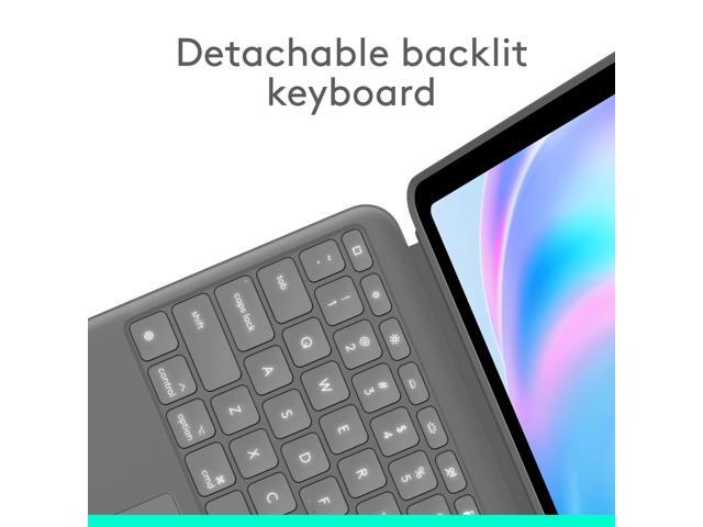 Logitech - Combo Touch iPad Air 13-inch - Latest Model (M2, M3 & M4), iPad Air (5th gen) Keyboard Case with Detachable Keyboard - Oxford Gray - image 7