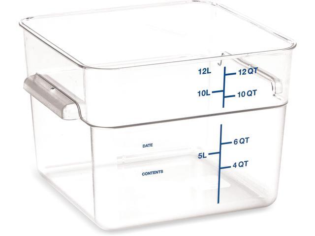 Squares Polycarbonate Food Storage Container 12 qt 11.13 x 11.13 x 8.25 Clear Plastic 1195407