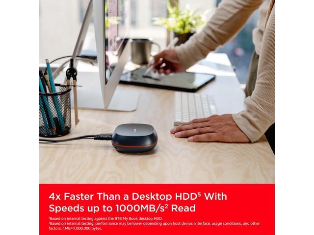SanDisk Desk Drive 4TB* USB Type-C Desktop External SSD, up to 1000MB/s**, High-capacity Solid State Drive SDSSDT40-4T00-NA25