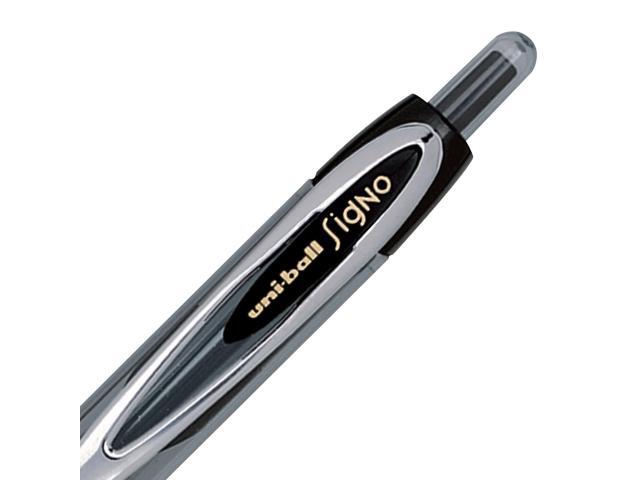 uni-Ball Signo 207 Gel Pen, Retractable, Fine 0.5 mm, Black Ink, 4/Pack 61270