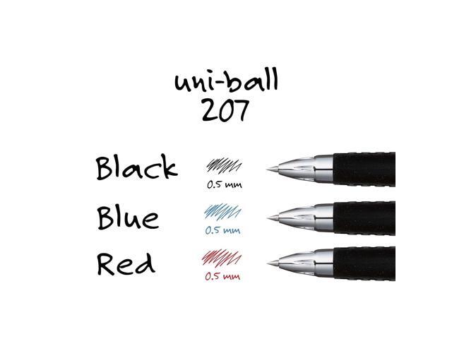 uni-Ball Signo 207 Gel Pen, Retractable, Fine 0.5 mm, Black Ink, 4/Pack 61270