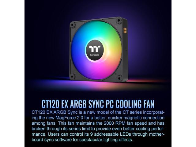 Thermaltake - CT 120 ARGB Sync 120mm Cooling Fan with Daisy-Chain Design (3-Pack) - Black - image 11
