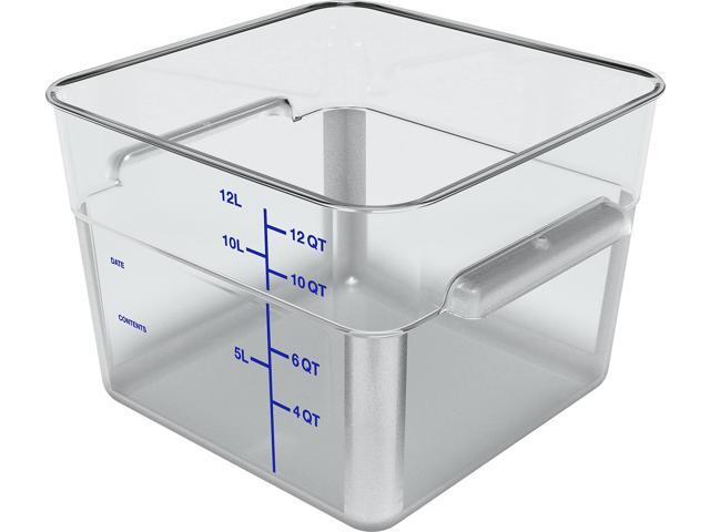 Squares Polycarbonate Food Storage Container 12 qt 11.13 x 11.13 x 8.25 Clear Plastic 1195407