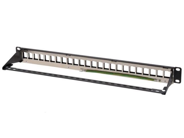 Monoprice 24-Port 1U Blank Keystone Shielded Network Patch Panel T568A/B