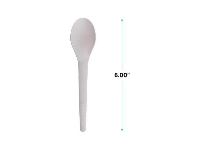 Plantware Compostable Cutlery Spoon Plastic White 1000/Carton EPS013W