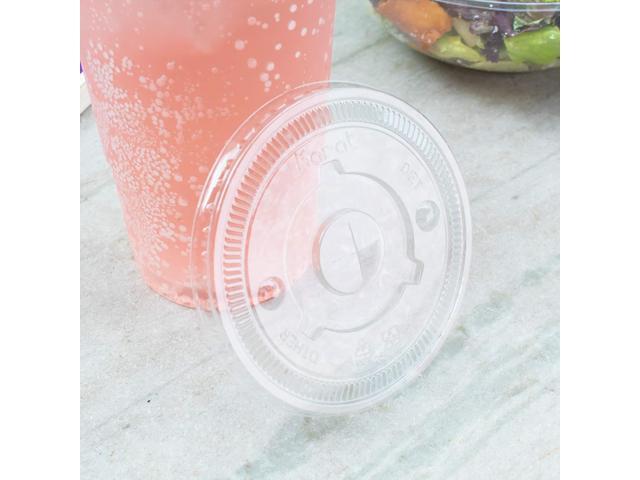 PET Lids Flat Lid Fits 32 oz Cold Cups Plastic Clear 600/Carton CKCL1045