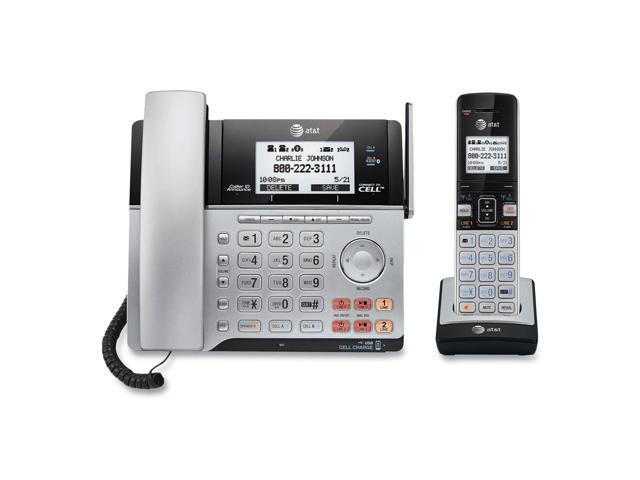 AT&T - TL86103 DECT 6.0 2-Line Expandable Corded/Cordless Phone with Bluetooth Connect to Cell and Answering System - Silver/Black - image 9