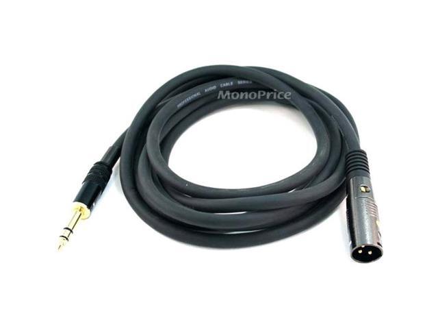 Monoprice XLR Male to 1/4in TRS Male Cable - 10 Feet 16AWG, Gold Plated - Premier Series