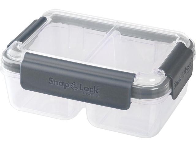 Progressive SNL-1018GY SnapLock 4-Cup Large Divided Lunch Container - Gray