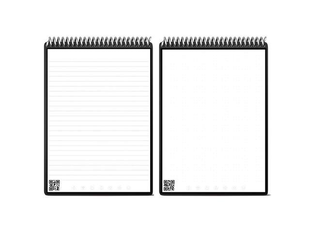Flip Smart Notepad Lined/Dot Grid Rule 16 White 8.5 x 11 Sheets Black Cover