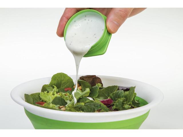 Prepworks by Progressive 5 Cup Collapsible Salad Bowl with Dressing Holder