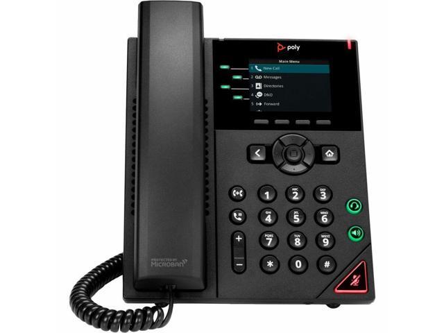 HP Poly VVX 250 4-Line IP Corded Phone and PoE-Enabled GSA/TAA-US 89B64AA#ABA