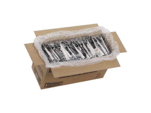 Dixie Wrapped Tableware/Napkin Packets, Black, Carton Of 250 Packets