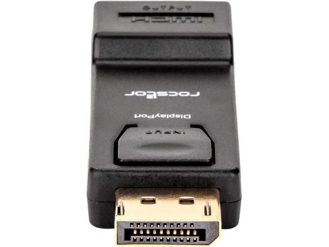 Rocstor Y10A170-B1 Displayport To Hdmi Adapter M/F Gold Plated Connectors Black