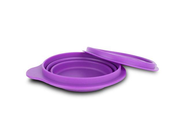 BPA-Free 1.5 Cup Collapsible Silicone Container with Lid, Purple