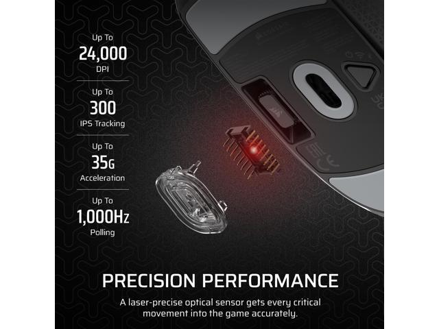 CORSAIR - M55 Wireless Optical Gaming Ambidextrous Mouse with Slipstream Technology - Wireless - Black - image 9