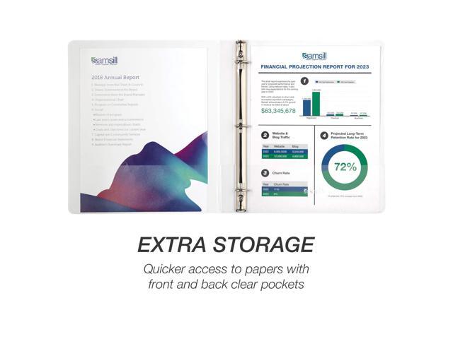 Samsill Durable 0.5' View D Ring Binder White, Set of 4 MP46417