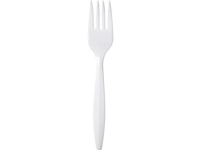 Plastic Cutlery Mediumweight Fork Plastic White 1000/Carton PFM21
