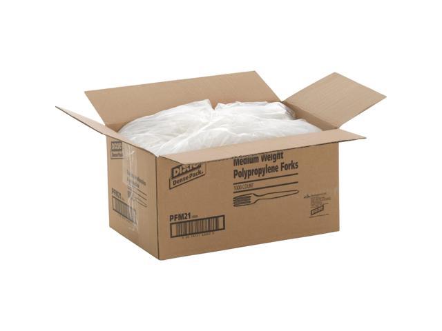 Plastic Cutlery Mediumweight Fork Plastic White 1000/Carton PFM21