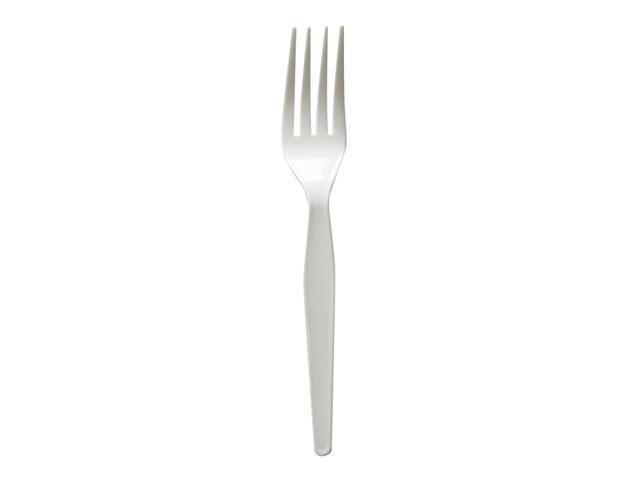 Heavyweight Wrapped Polystyrene Cutlery Fork Plastic White 1000/Carton BWKFORKWHPSIW
