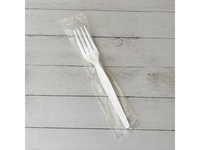 Heavyweight Wrapped Polystyrene Cutlery Fork Plastic White 1000/Carton BWKFORKWHPSIW