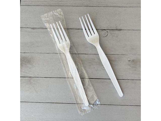 Heavyweight Wrapped Polystyrene Cutlery Fork Plastic White 1000/Carton BWKFORKWHPSIW