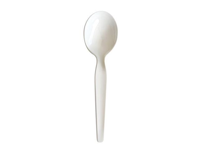 Heavyweight Wrapped Polystyrene Cutlery Spoon Plastic White 1000/Carton BWKSPOONWHPS