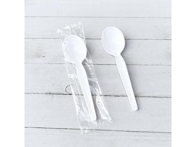 Heavyweight Wrapped Polystyrene Cutlery Spoon Plastic White 1000/Carton BWKSPOONWHPS