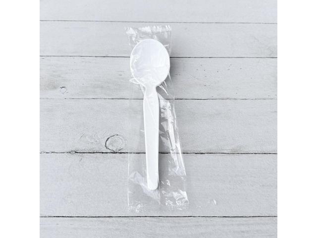 Heavyweight Wrapped Polystyrene Cutlery Spoon Plastic White 1000/Carton BWKSPOONWHPS