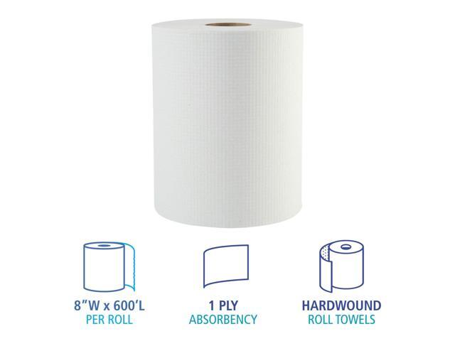 Boardwalk Hardwound Paper Towels 1-Ply White 2' Core 12 Rolls/Carton 8123